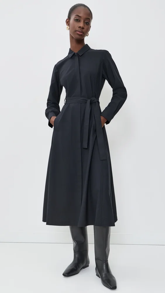 Long Sleeve Belted Shirtdress