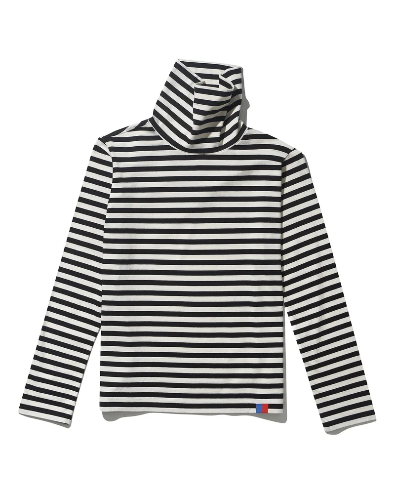 The Striped Turtleneck - Black/Cream