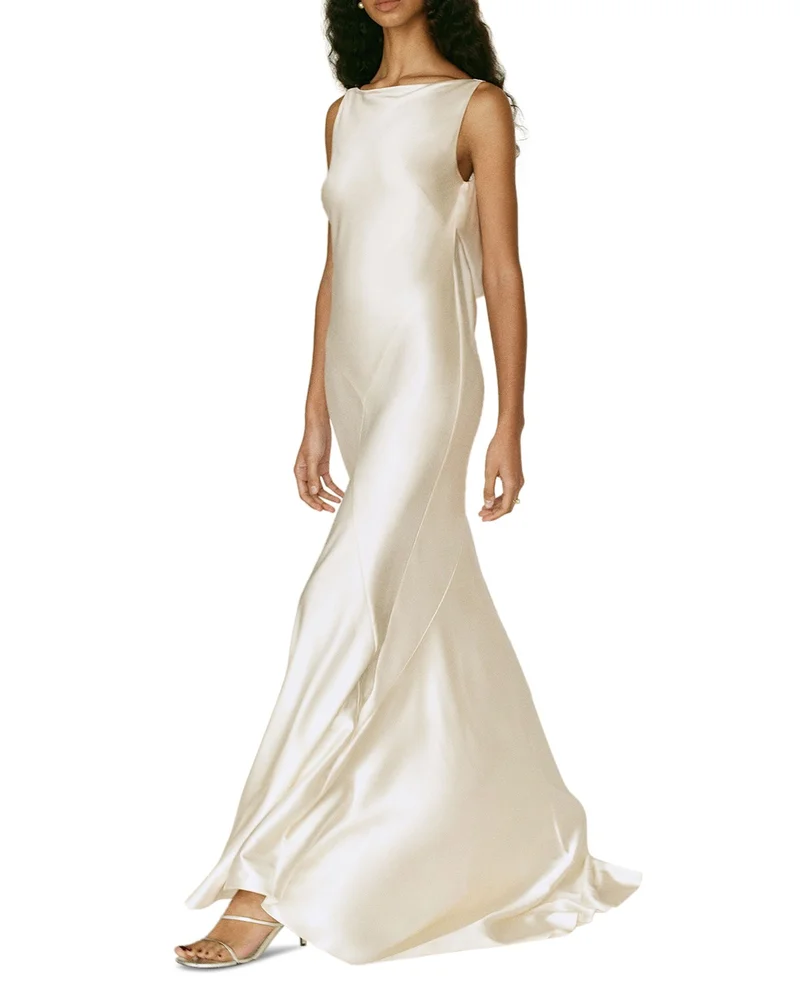 Isabelle Silk Draped Back Gown
