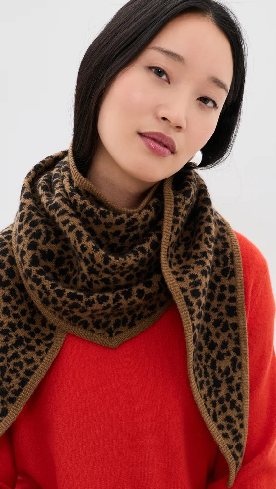 Cashmere Leopard Neckerchief