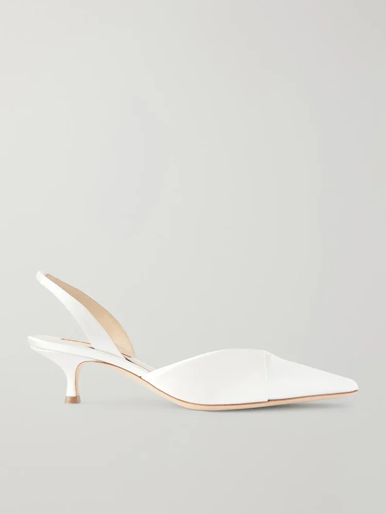 Alexa 50 folded satin slingback pumps