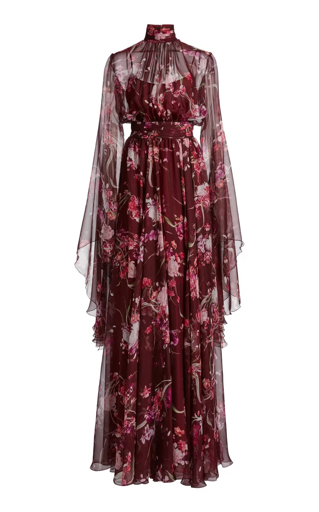 Floral Chiffon Maxi Dress