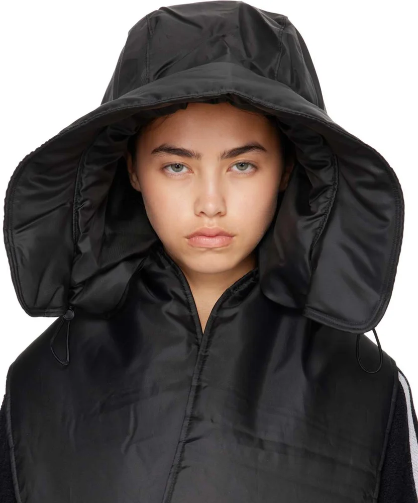 Black Y-3 Padded Hooded Scarf