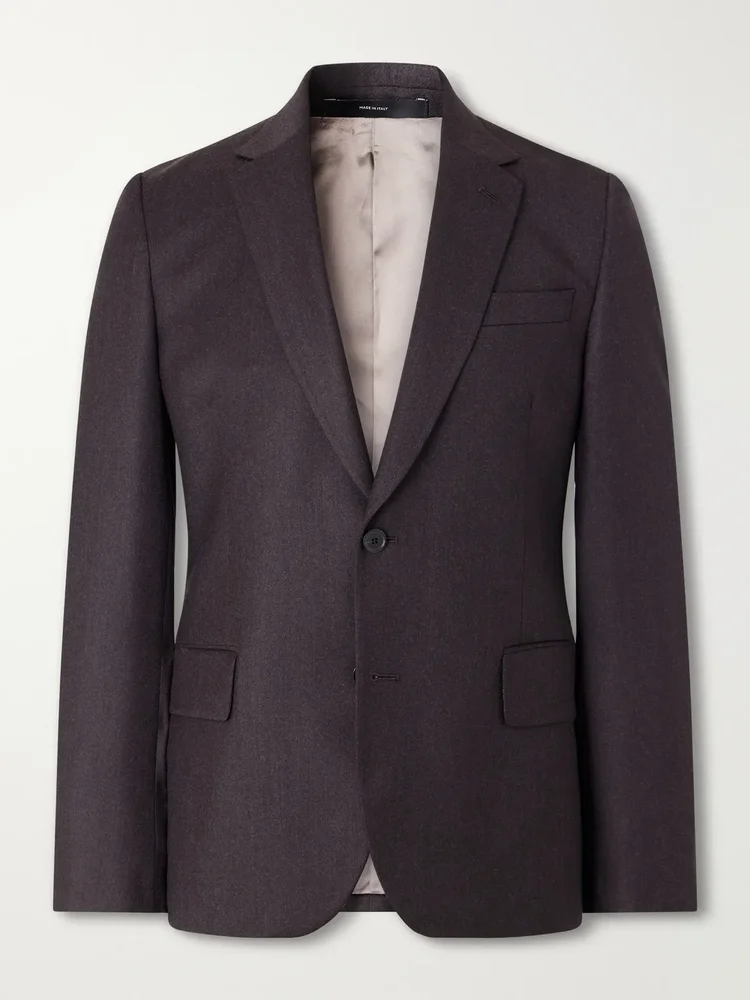 Wool and Cashmere-Blend Flannel Suit Jacket