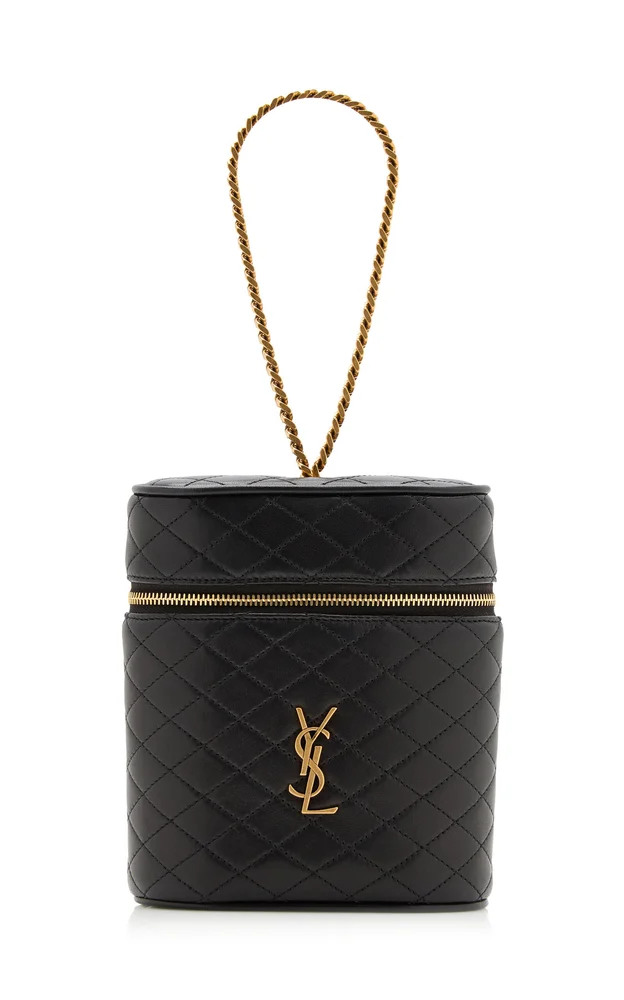 Gaby Vertical Leather Vanity Bag