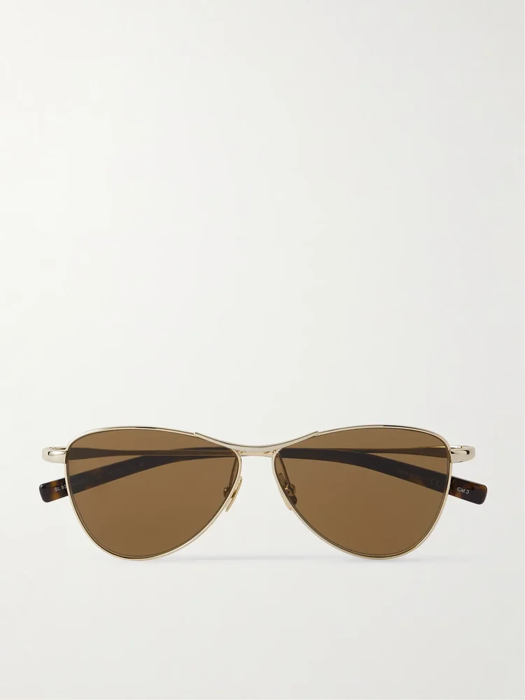 Vesper small aviator-style gold-tone sunglasses