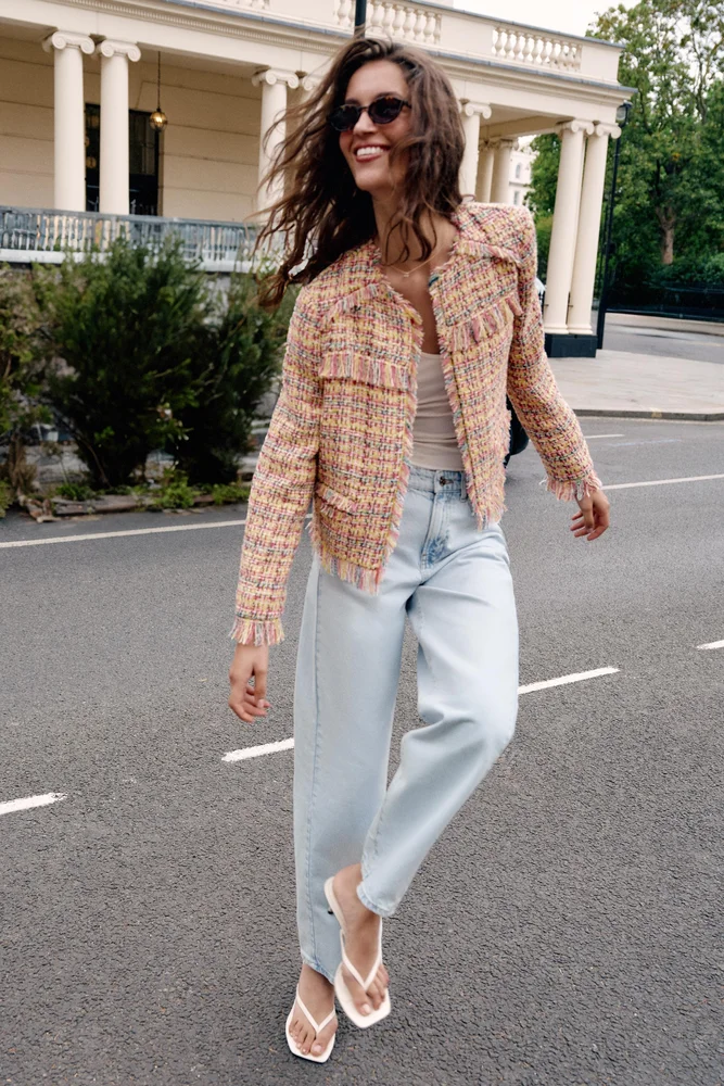 Textured Fringe Blazer