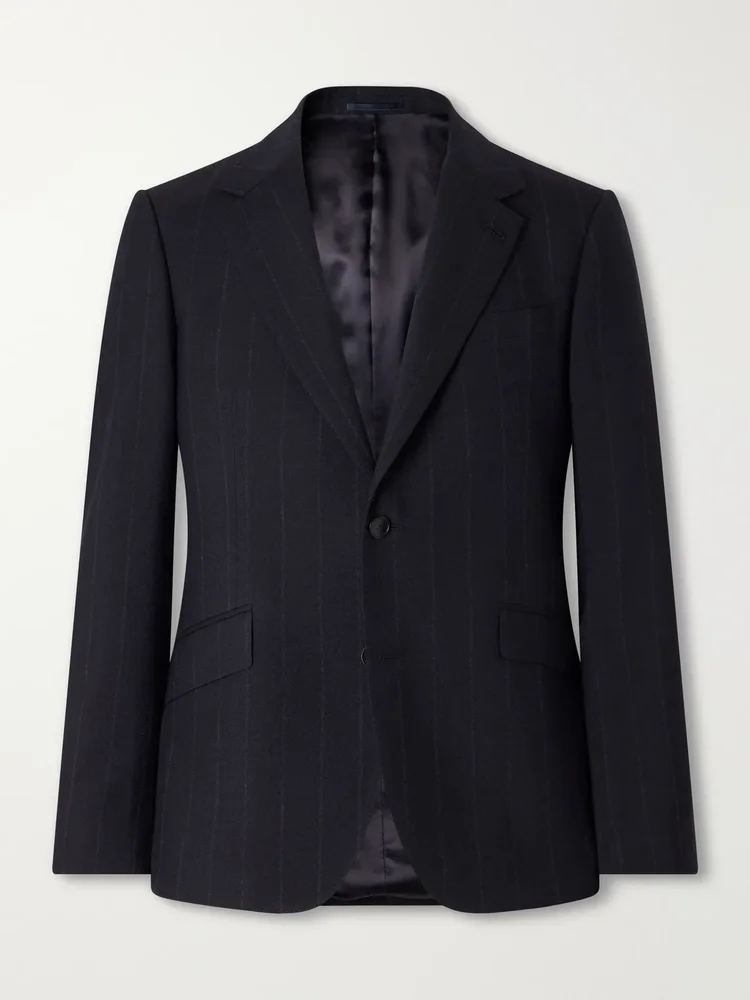 Slim-Fit Pinstriped Wool-Fresco Blazer