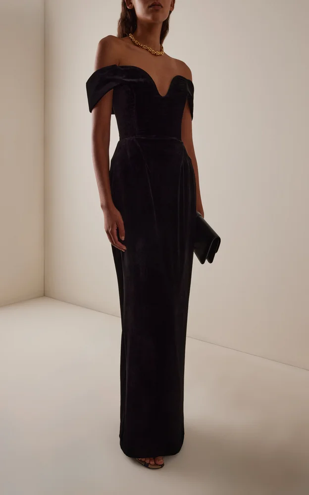 Ryn Off-Shoulder Velvet Gown