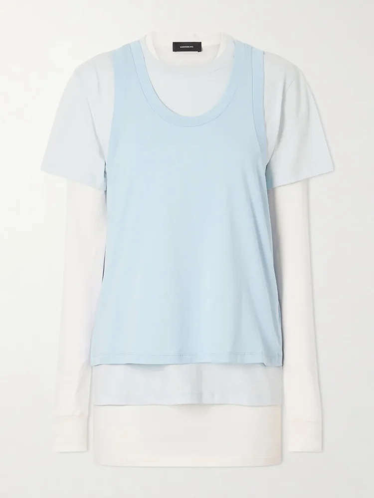 layered cotton jersey t shirt