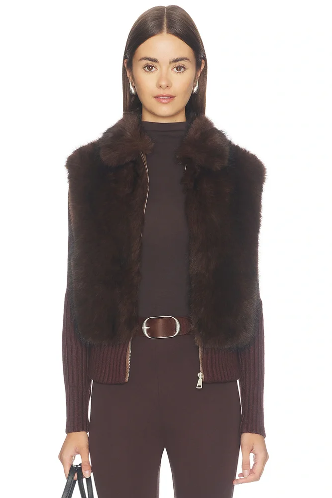 Meti Eco Fur Zip Cardigan
