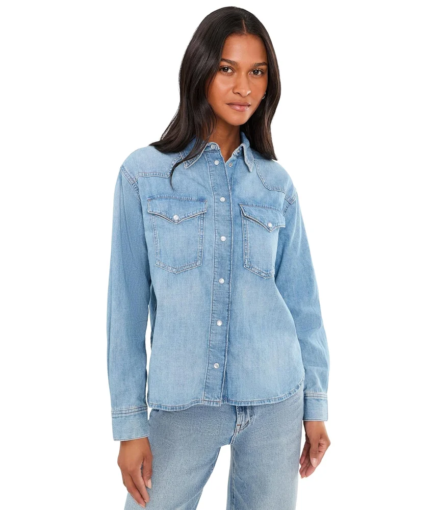 Denim Oversized Western Shirt