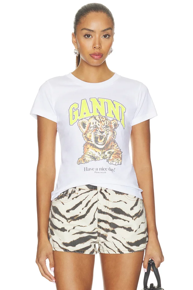 Basic Cotton Jersey Baby Fit Tiger Tee