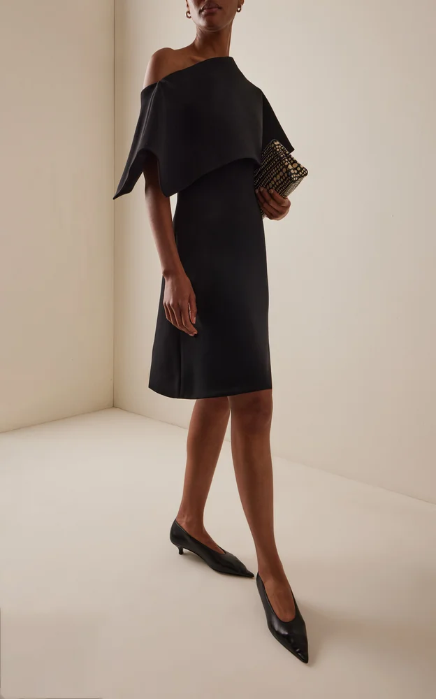 Asymmetric Big Collar Mini Dress