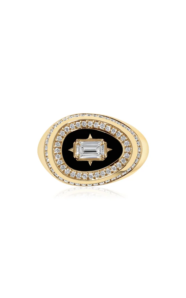 Cosmic Egg Jet Black Signet Ring