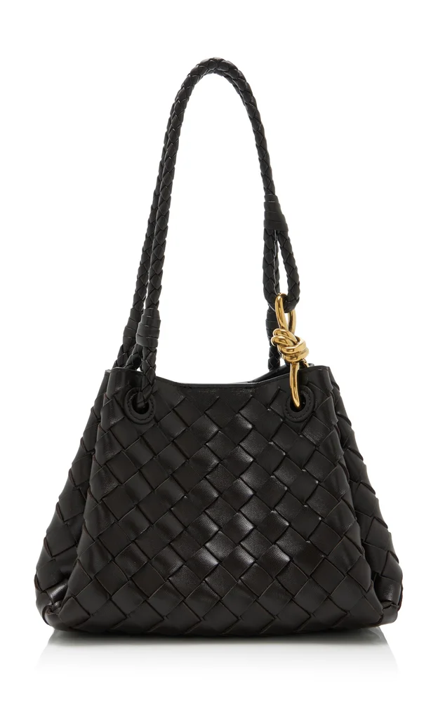 Small Parachute Intrecciato Leather Bag