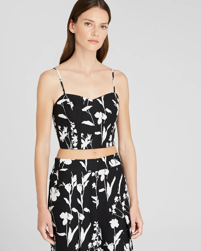 Printed Smocked Bandeau Top