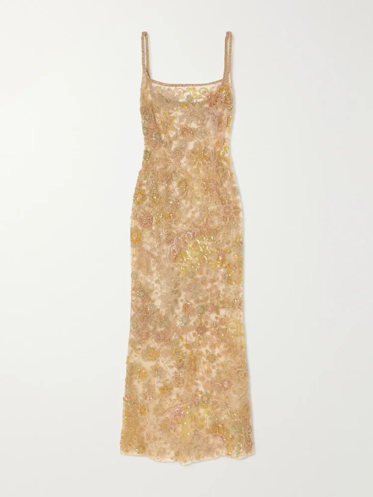 Soléa embellished tulle gown