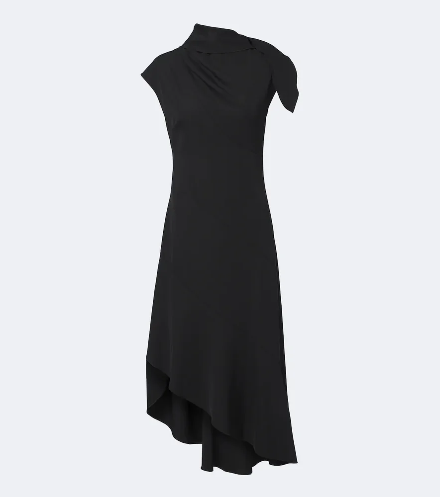 Elodine asymmetric draped midi dress