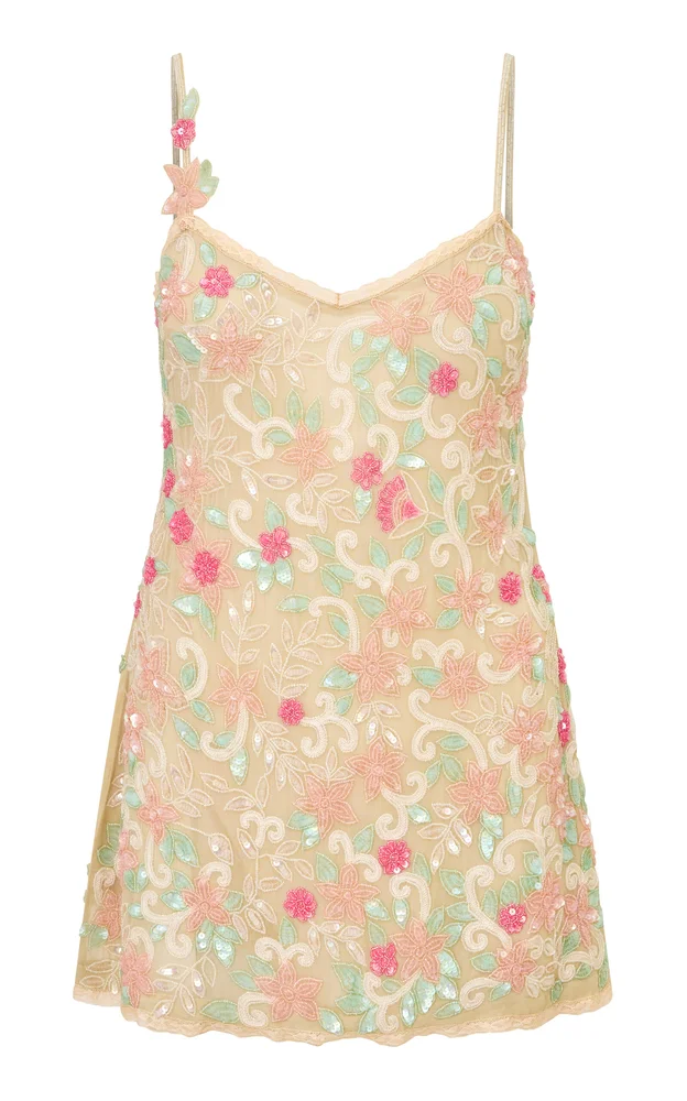 Suella Chiffon Embellished Mini Dress