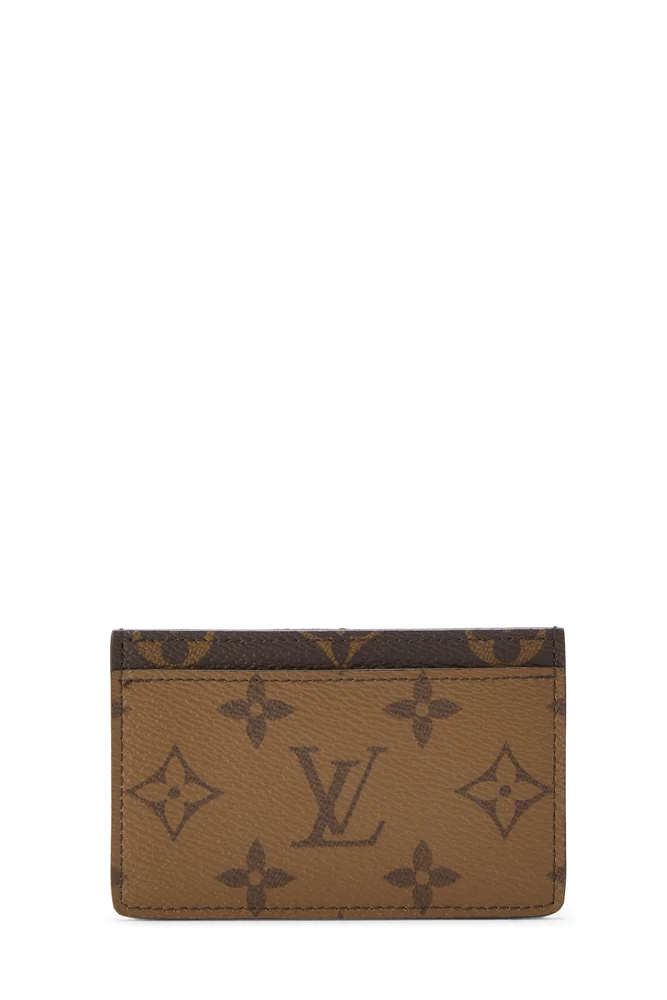 Pre-Owned Monogram Canvas Reversed Porte Cartes Simple