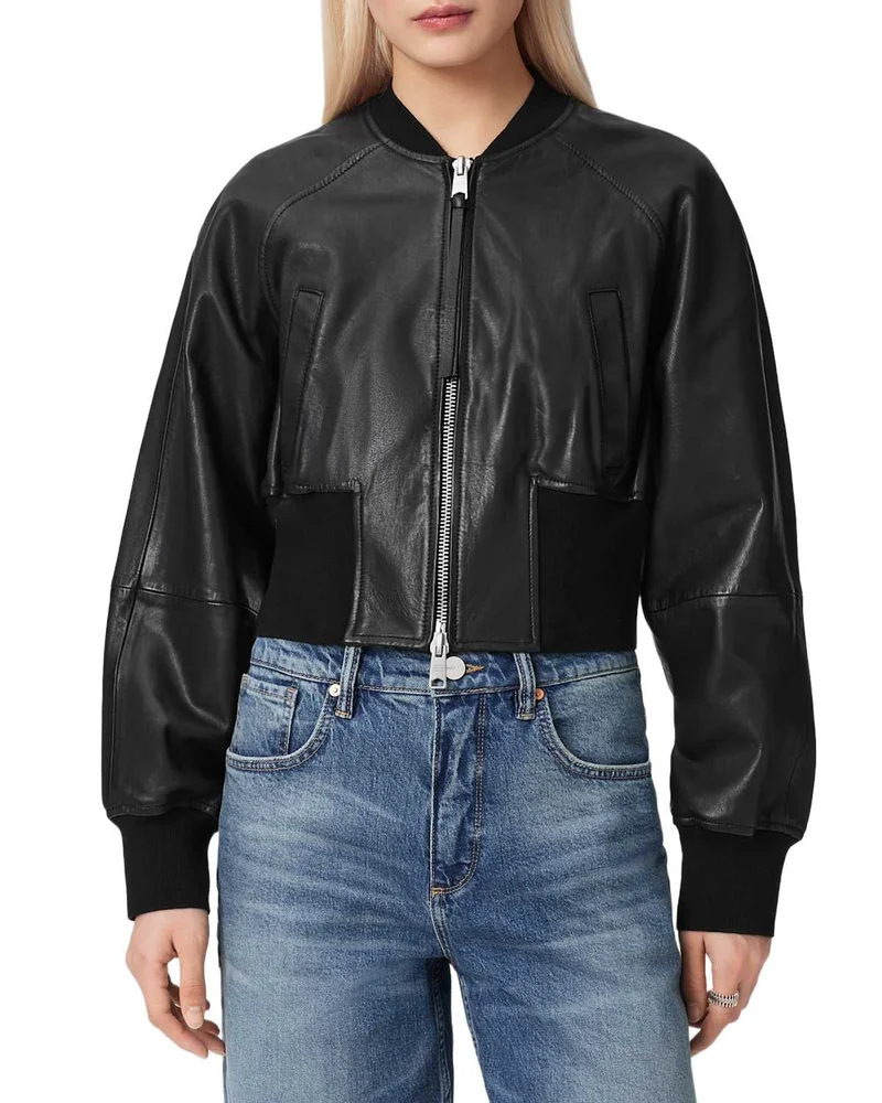 Suri Leather Bomber Jacket