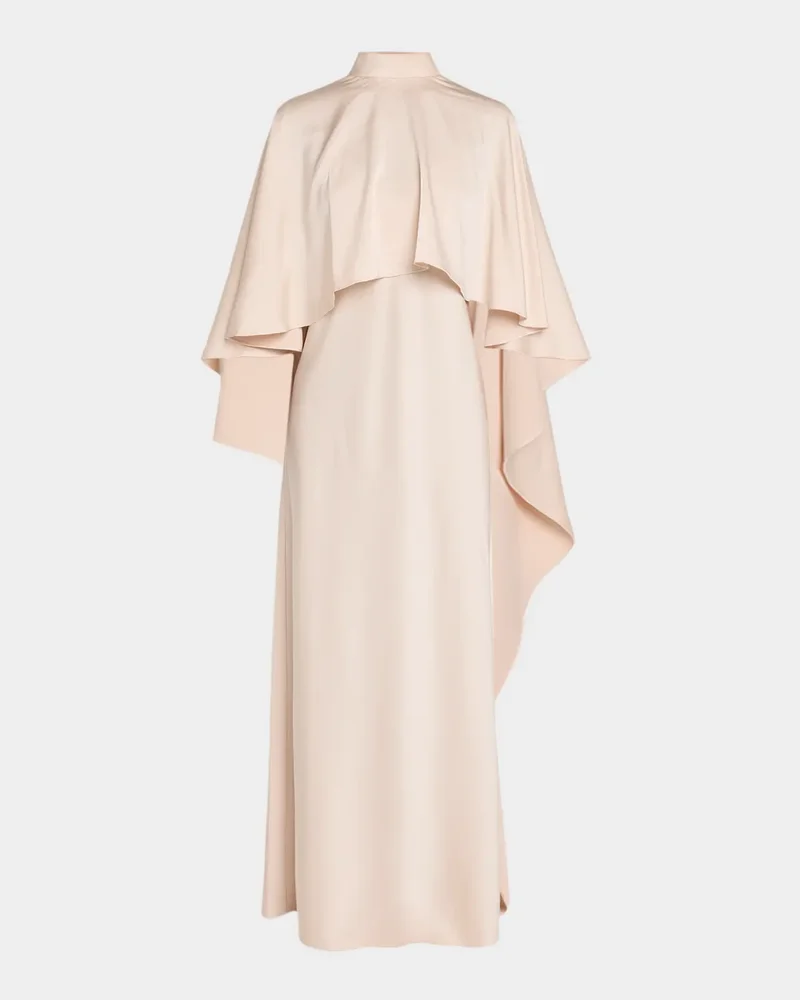 Abigal Mock-Neck Cape Gown