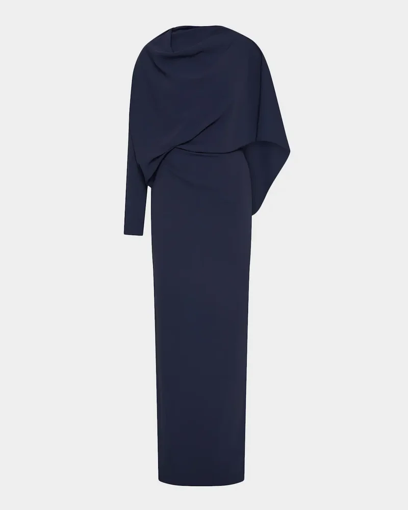 Amaris Long-Sleeve Capelet Column Gown