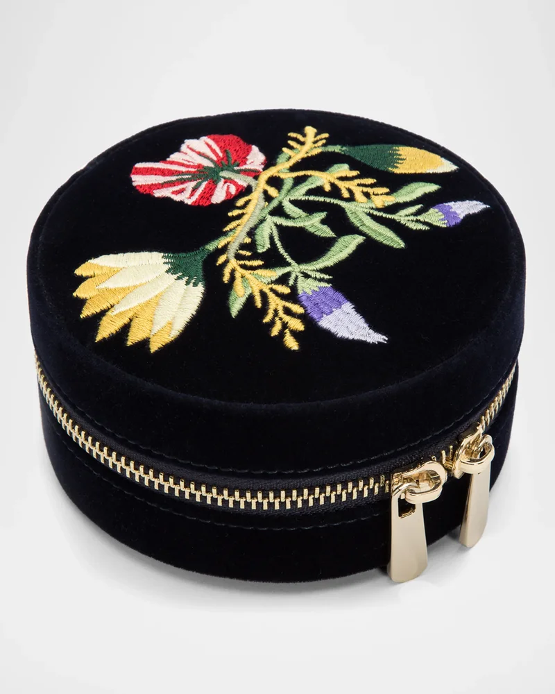 Zoe Round Travel Jewelry Case