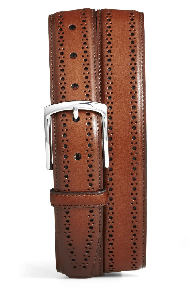 Manistee Brogued Leather Belt