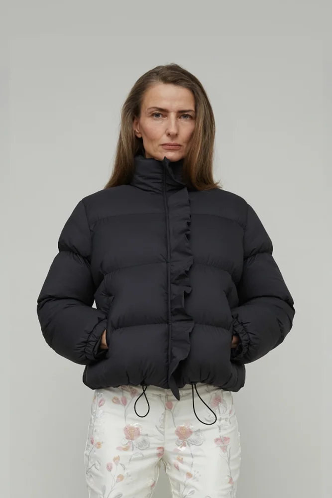 AMBRA SHORT PUFFER JACKET - BLACK