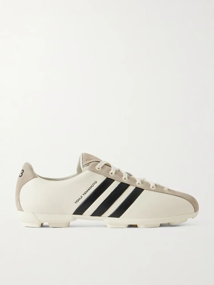 Y-3 Field suede-trimmed leather sneakers