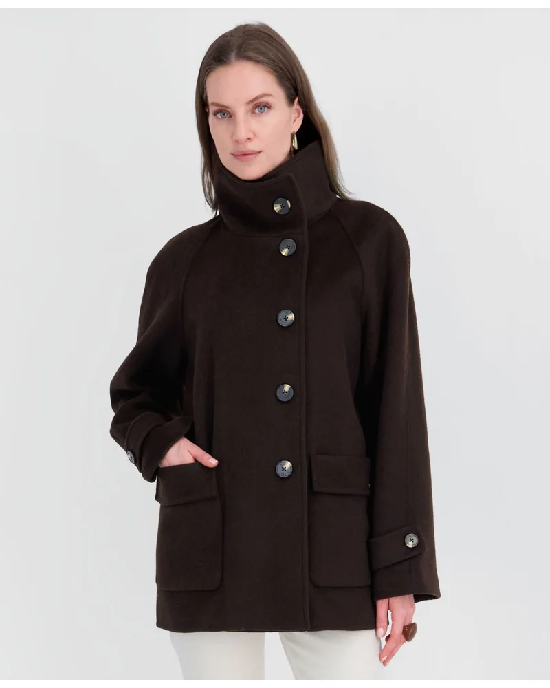 Double-Faced Funnel Neck Coat