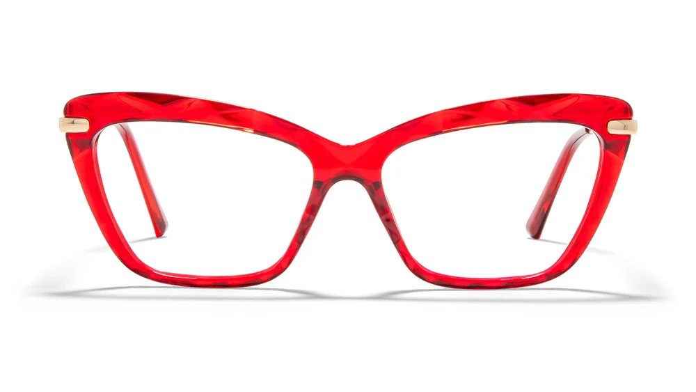 Arabella Eyeglasses, Red and Gold