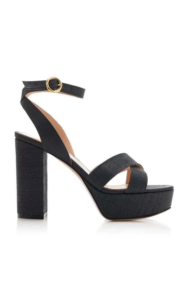 Sabrina Linen Platform Sandals