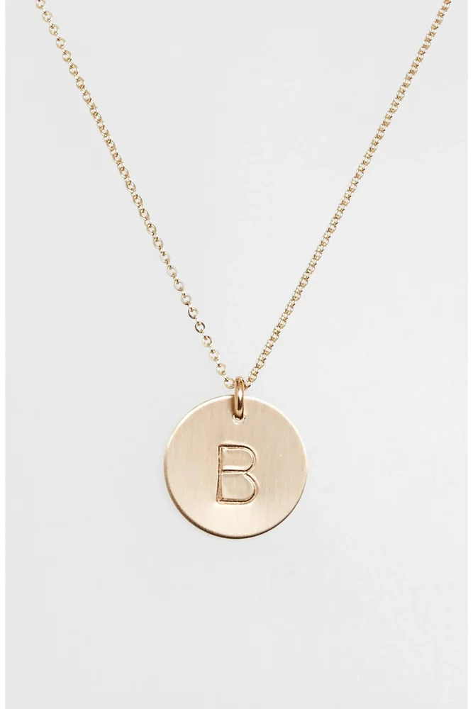 14k-Gold Fill Initial Disc Necklace