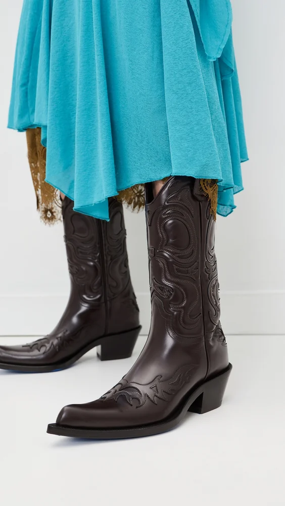 Pointy Leather Cowboy Boots