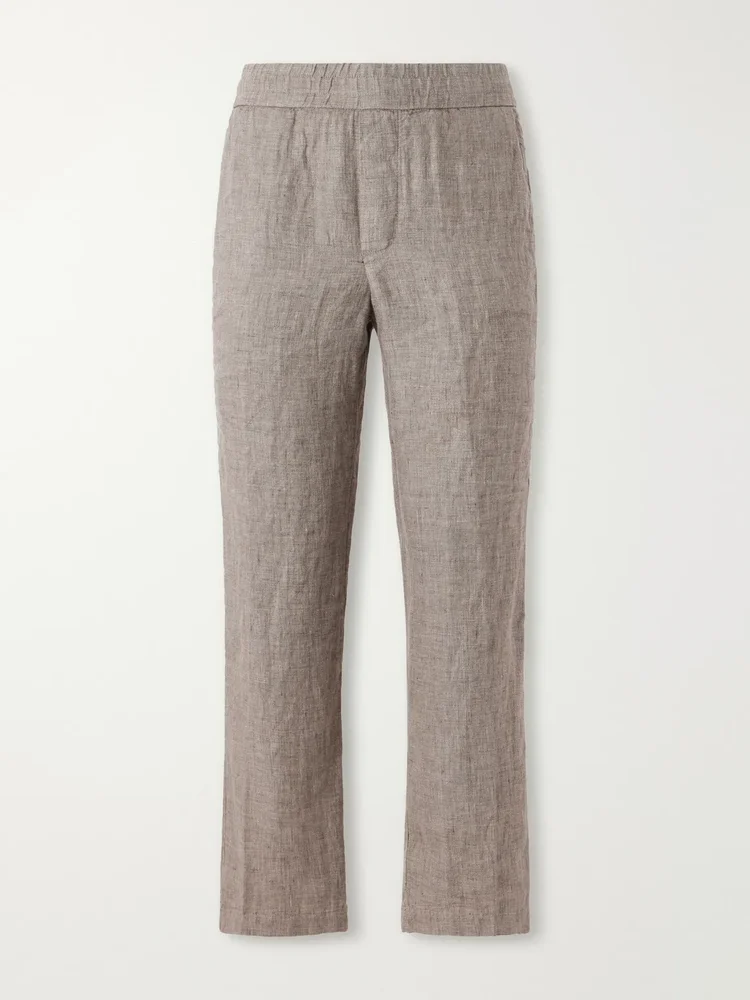 Straight-Leg Linen Suit Trousers
