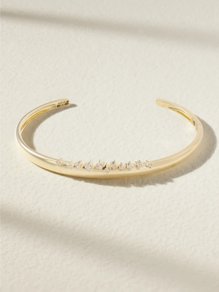14-karat gold diamond cuff