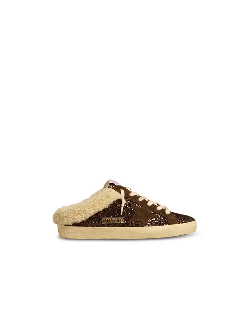 Women's Super-Star Glitter Shearling Mule Sneakers