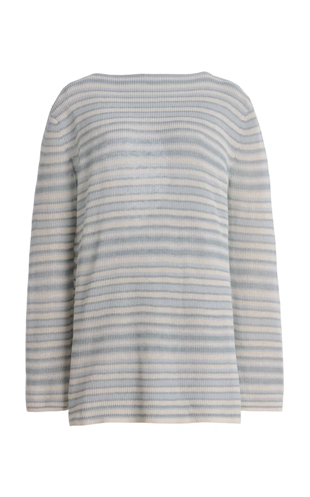 Exclusive Aura Striped Linen Mini Dress
