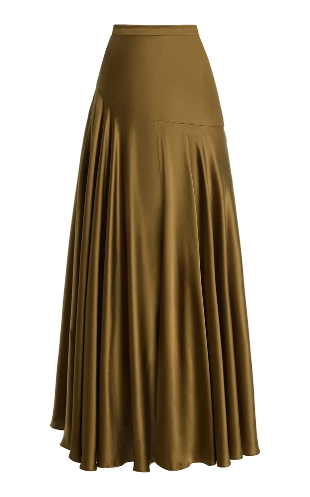 Thea Silk Charmeuse Skirt
