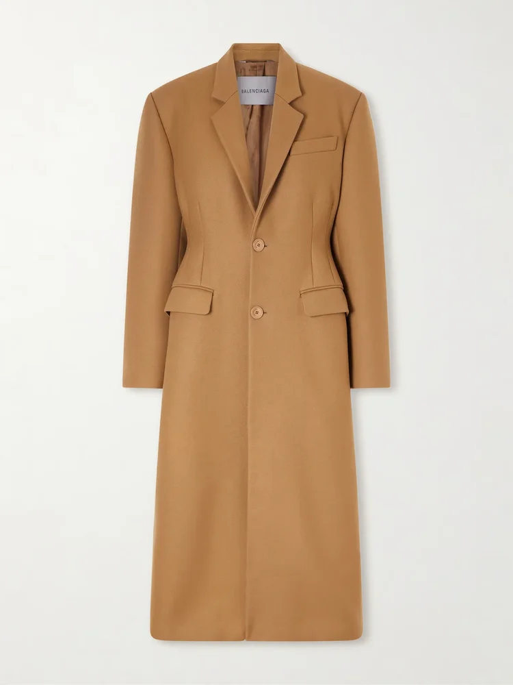 Wool and cashmere-blend long coat