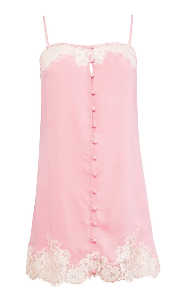 Juliet Lace-Trimmed Silk Georgette Slip Dress