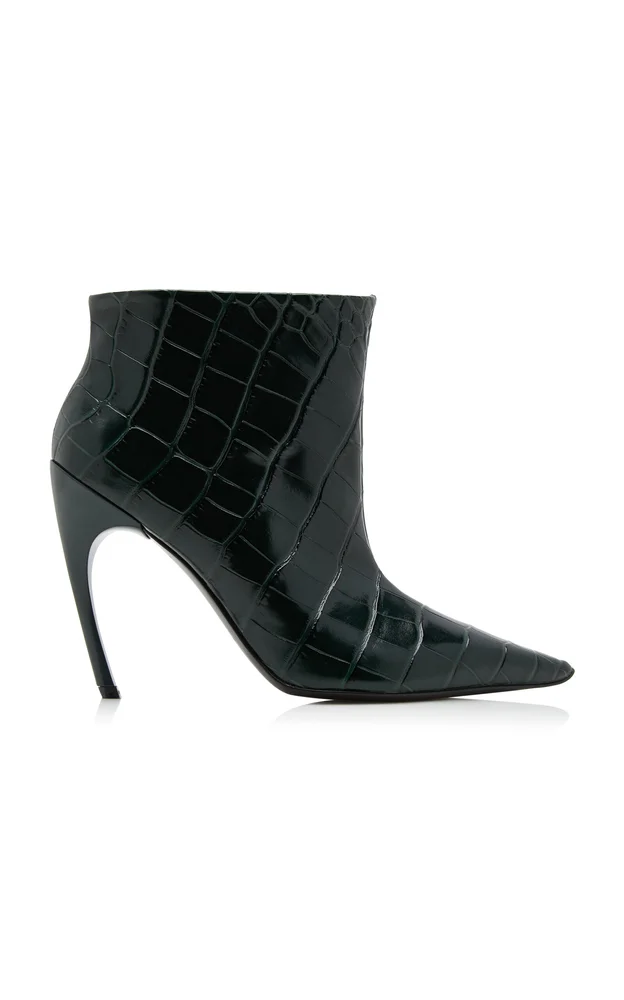 Choc Leather Ankle Bootie