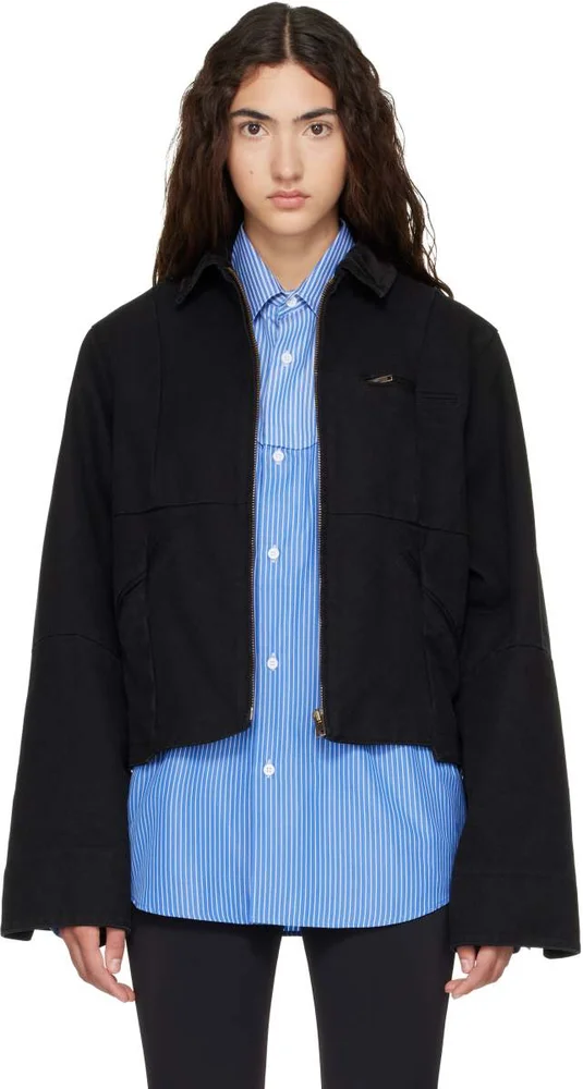 Black Cut-Up Workwear Jacket