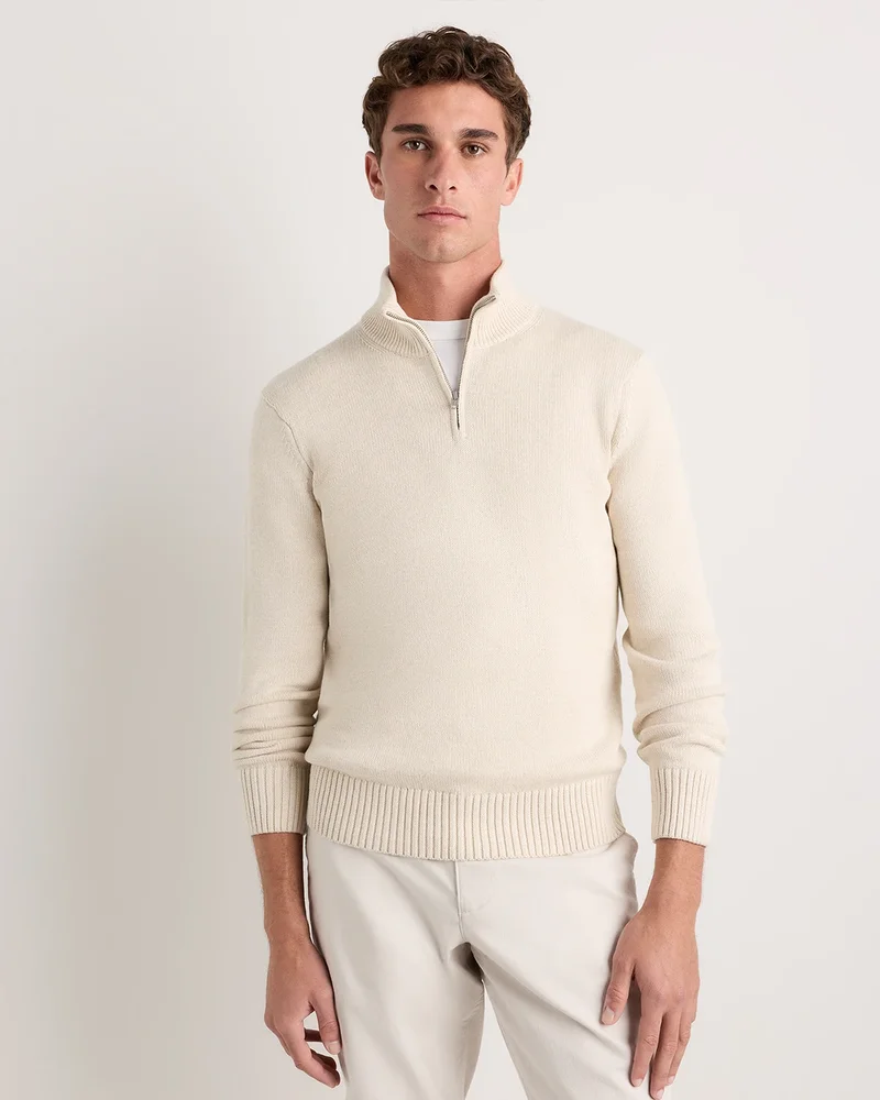 100% Organic Cotton Quarter-Zip Sweater