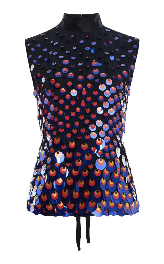 Embellished Silk Top