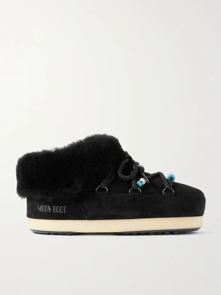 EVX beaded shearling mules