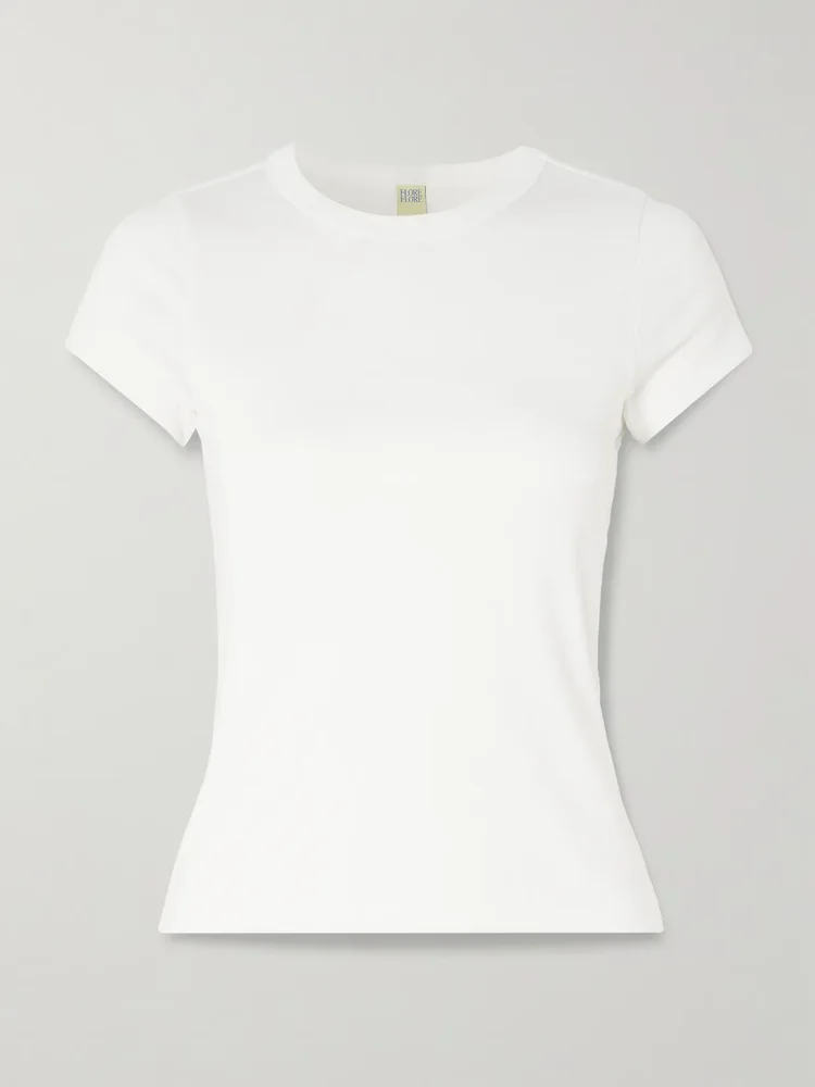 Car Baby Tee ribbed organic cotton-jersey T-shirt